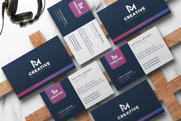 Blue Business Card Template Design for Modern Brands