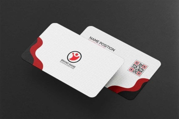 Modern Red and White Business Card Design