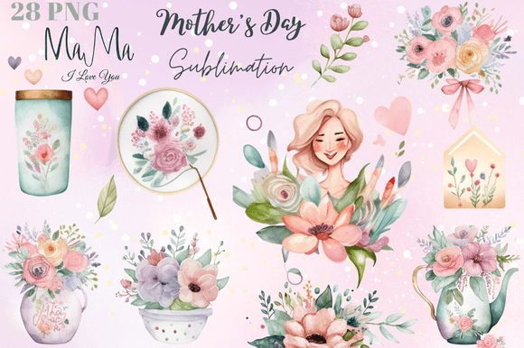Mothers Day Sublimation Clipart Cute POD: The Ultimate Resource for Creative Makers
