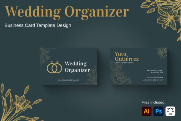 Professional Wedding Organizer Business Card Design