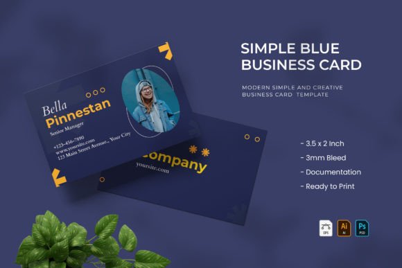 Simple Blue Business Card: Modern Identity for Professionals