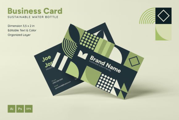 Sustainable Water Bottle - Business Card: Making a Lasting Impression with Modern Design