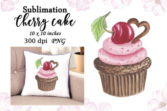 Watercolor Chocolate Cupcake Cherry PNG: A Versatile Asset for Creative Projects