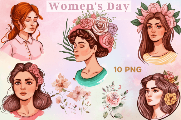 Women's Day Sublimation with Roses: A Watercolor Celebration